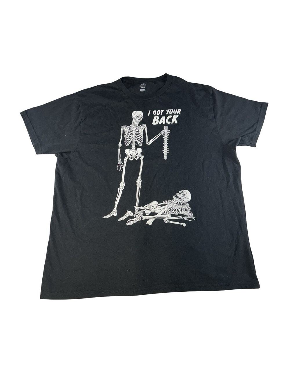 I've Got Your Back Skeleton Spine Halloween Graphic T-Shirt Men's Size XL